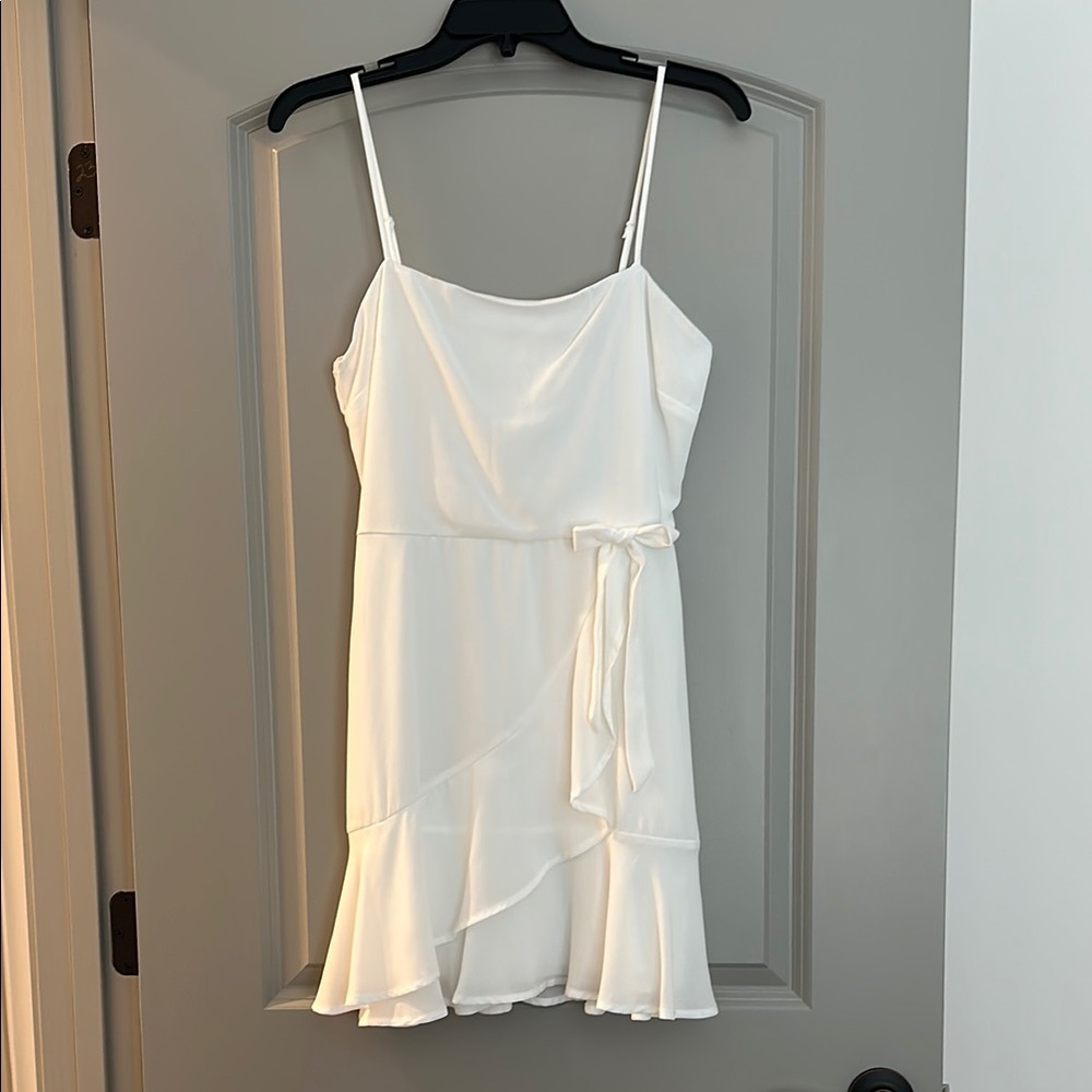 City Studio White Ruffle Mini Dress